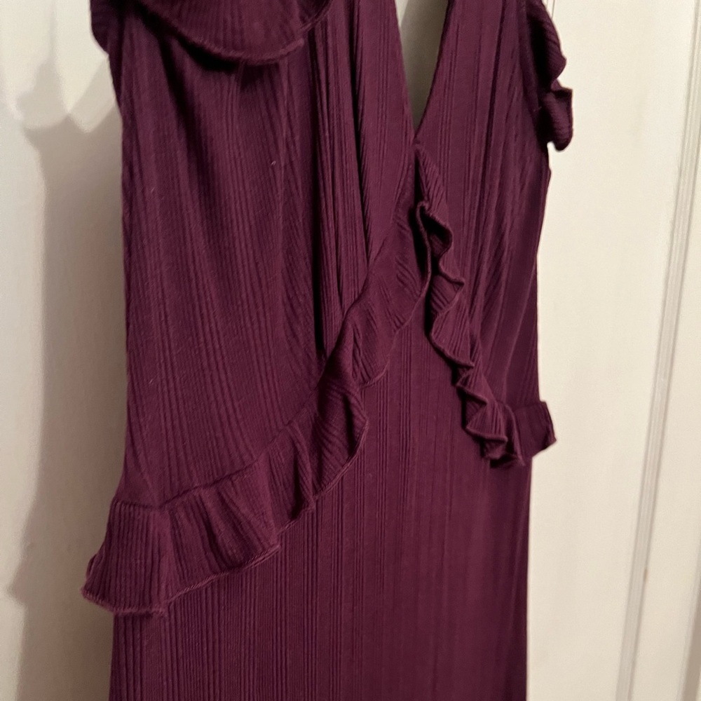 Anthropologie 1X plum ruffle maxi - Picture 6 of 7